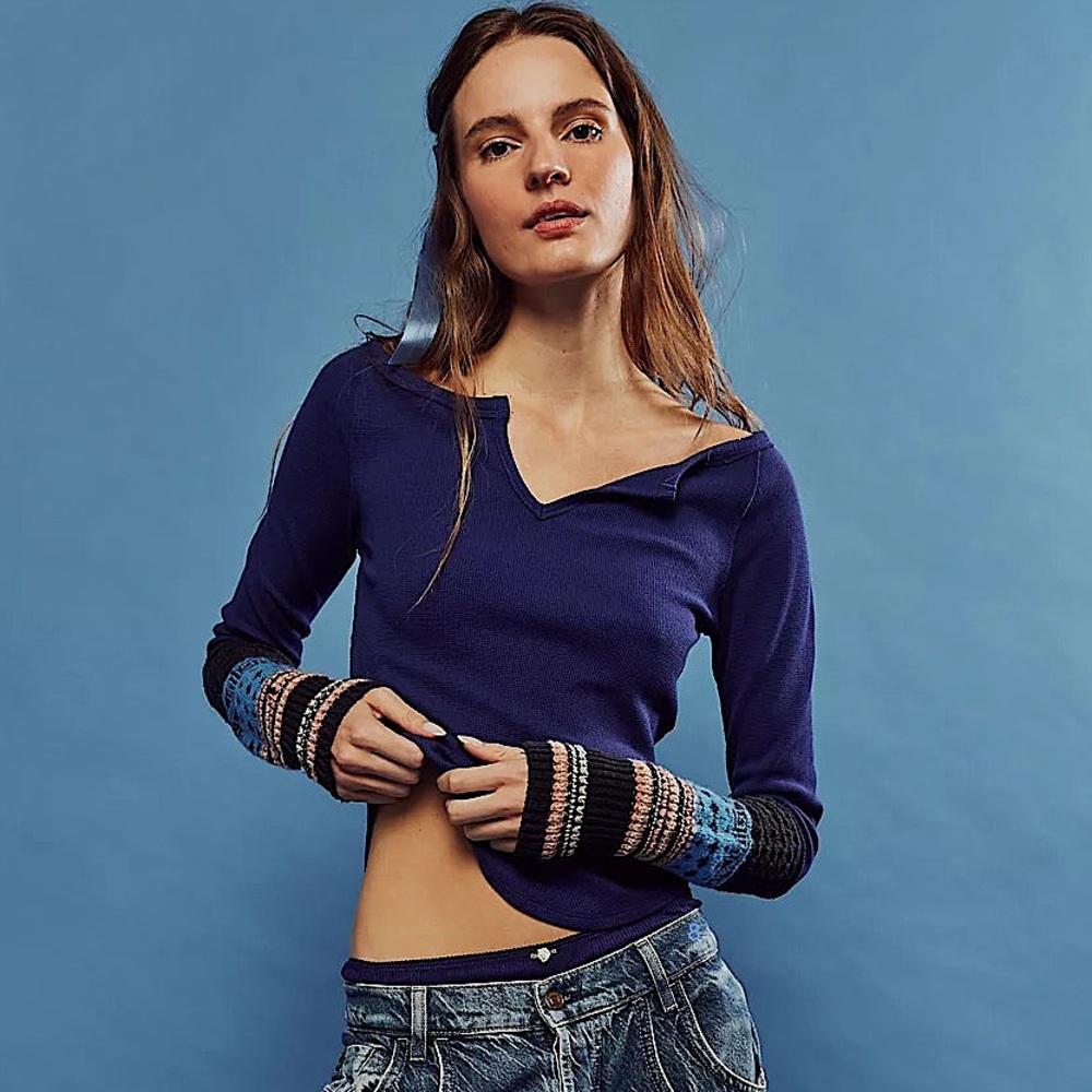 NEW Free People Cozy Craft Cuff Long Sleeve Top